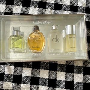 4 Travel Size Calvin Klein 0.5 oz cologne.